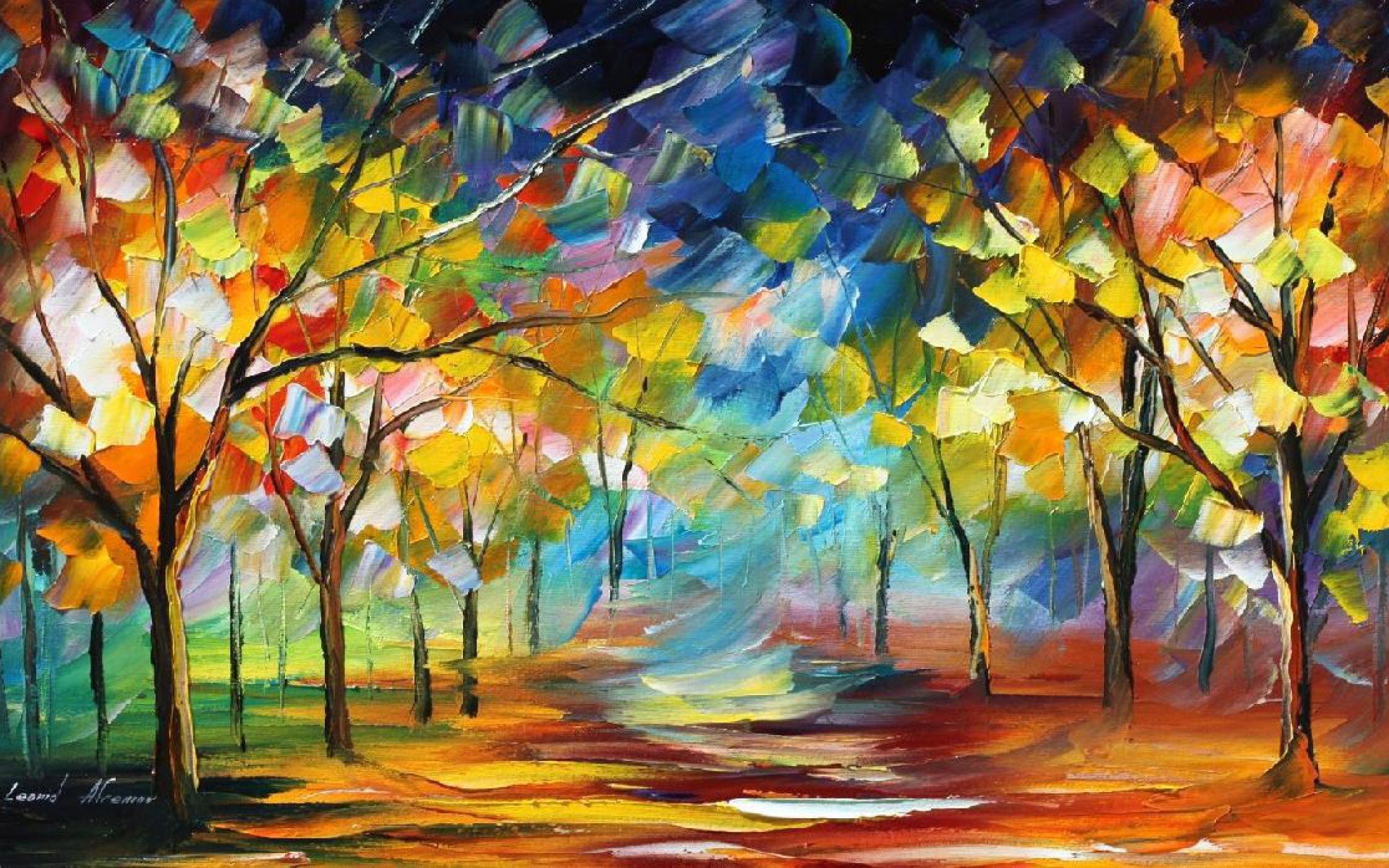 paint, Tree, Colorful, Seosion Wallpaper