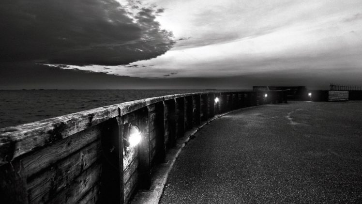 black, Ocean, Sky, Clouds HD Wallpaper Desktop Background