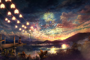 fireworks, Ixaga, Landscape, Original, Scenic