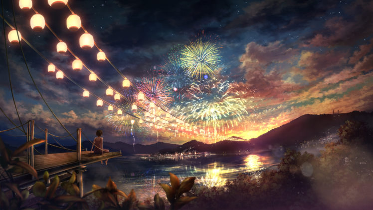 fireworks, Ixaga, Landscape, Original, Scenic HD Wallpaper Desktop Background