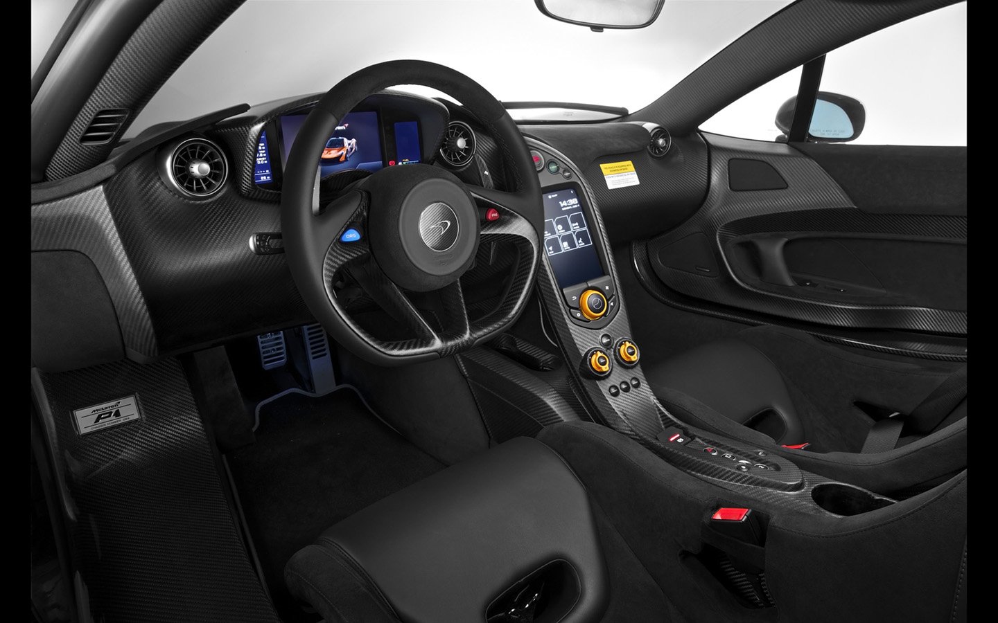 2014, Mclaren, P, 1, Supercar, Cars, Black Wallpaper