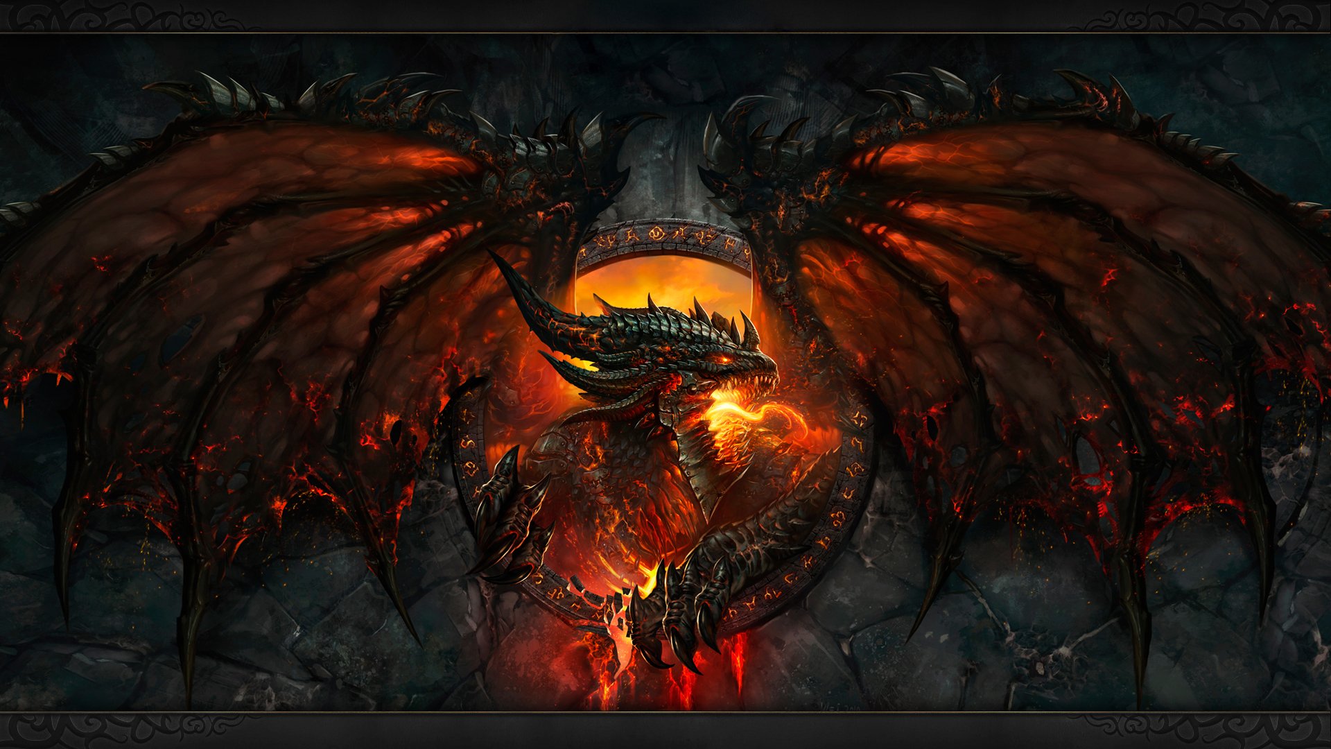 video, Game,  , World, Of, Warcraft, Fire, Dragon Wallpaper