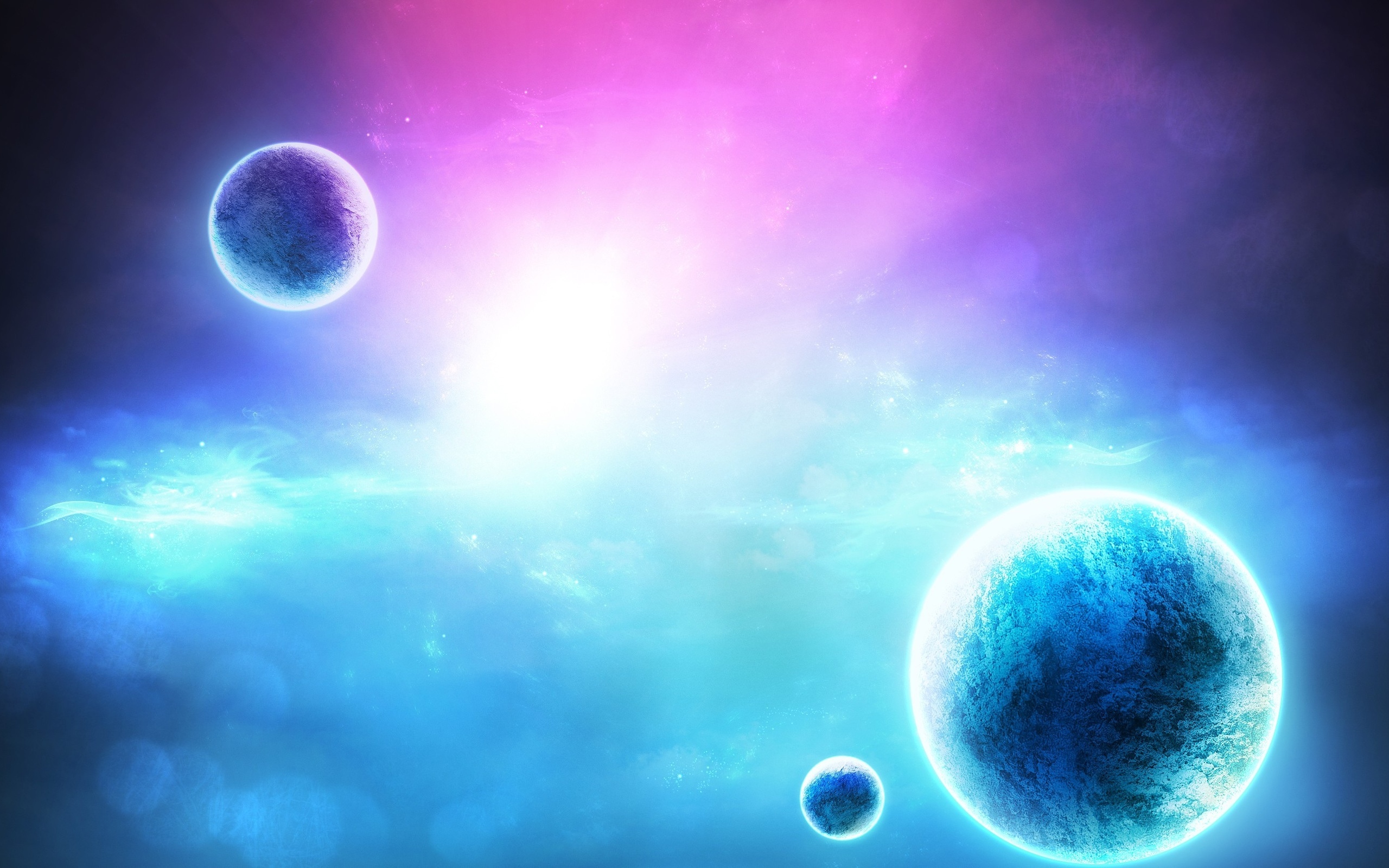 planet, Art, Space, Glow, Abstract, Stars, Color, Moon, Sci fi, Space Wallpaper