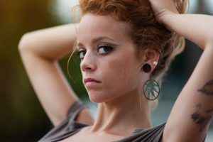 redhead, Face, Tattoos, Piercings, Mood, Jewelry, Marijuana, Weed, Drugs, Culture, Face, Eyes, 420, Women, Females, Girls, Sexy, Babes