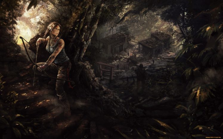 tomb, Raider, 2013, Art, Lara, Croft, Forest, Jungle HD Wallpaper Desktop Background