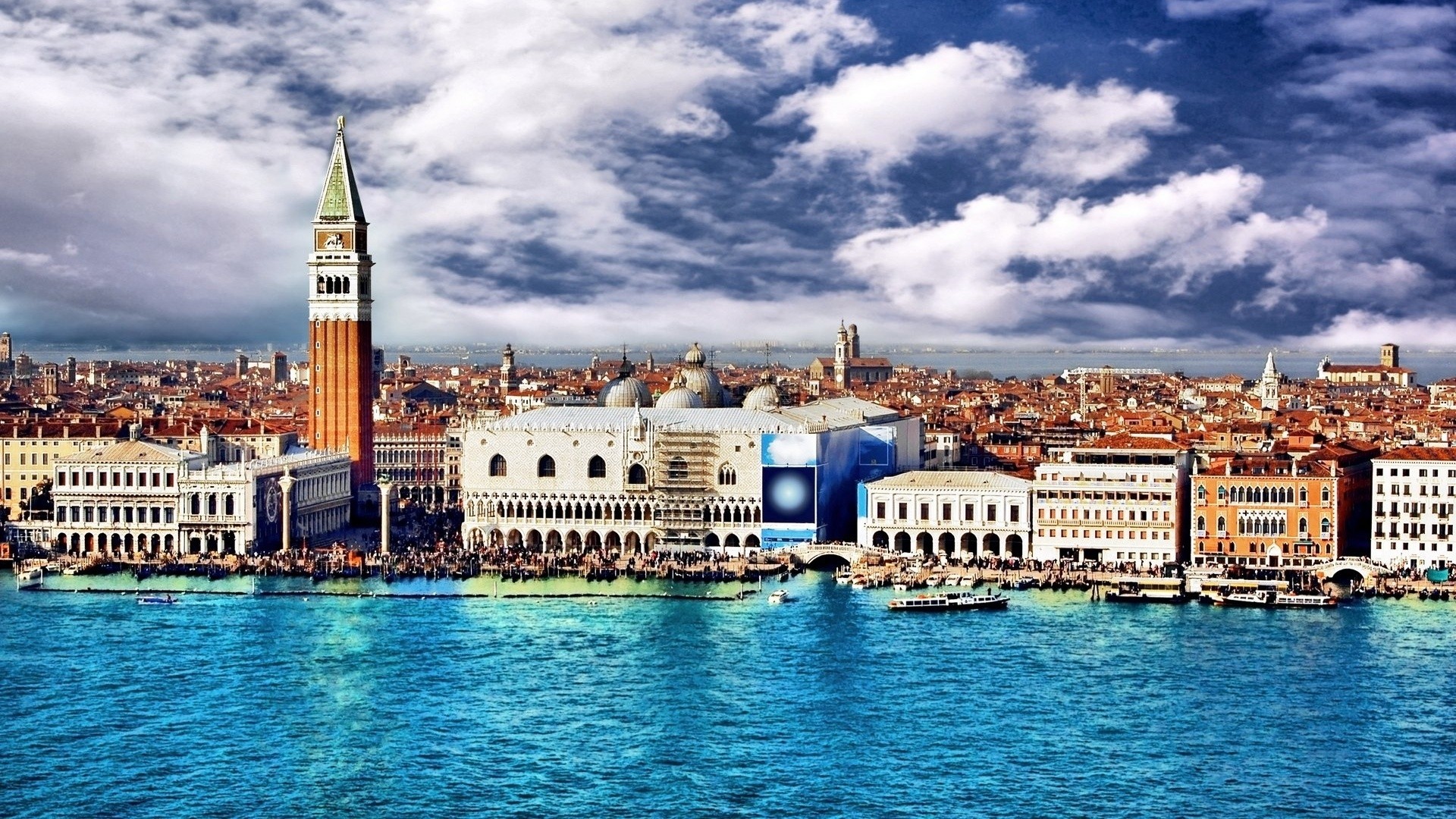 buildings, Venice, Italy, Bright, Colors, View Wallpaper