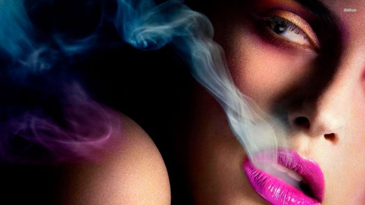 face,  , Smoking, Girl, Sensuality, Lips, Lipstick HD Wallpaper Desktop Background
