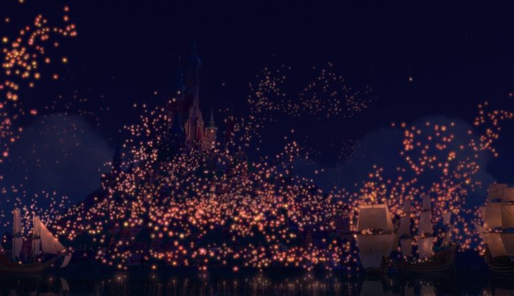 disney, Company, Movies, Night, Lights, Lanterns, Tangled, Rapunzel HD Wallpaper Desktop Background