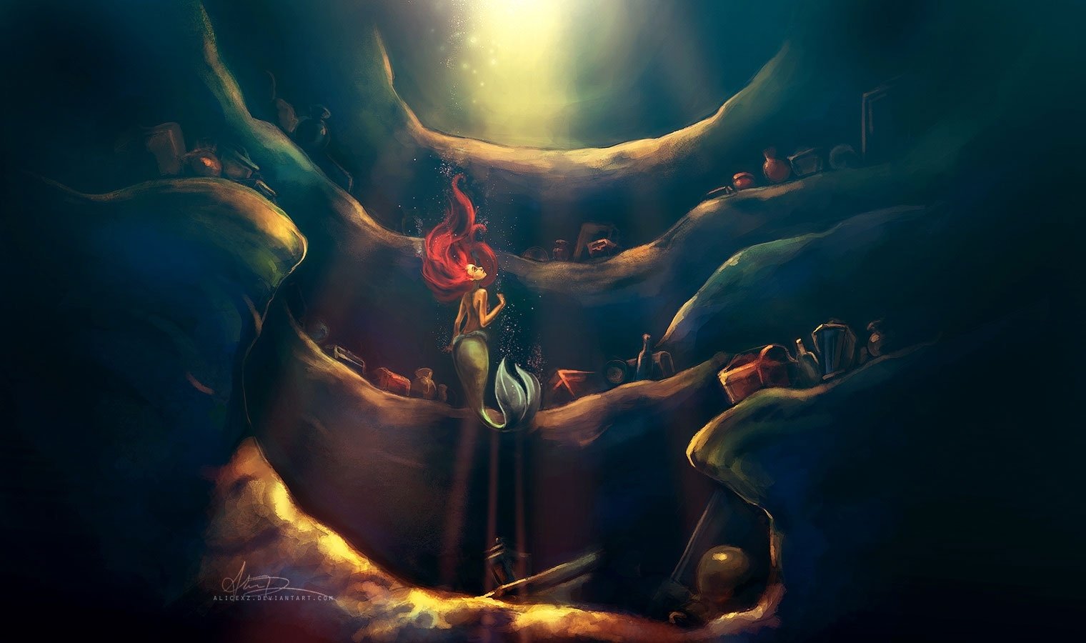 disney, Company, Redheads, Little, Mermaid, Treasure, Underwater, Ariel, Mermaid, Alice Wallpaper