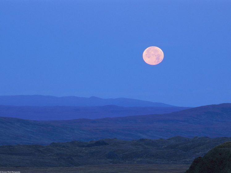 landscapes, Nature, Alaska, Full, Moon, Night, Sky, Landscapes, Hills HD Wallpaper Desktop Background