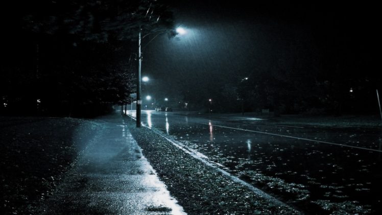 rain, Roads, Night, Street, Lamb HD Wallpaper Desktop Background