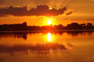 sunset, Clouds, Landscapes, Nature, Ray, Beams, Lakes