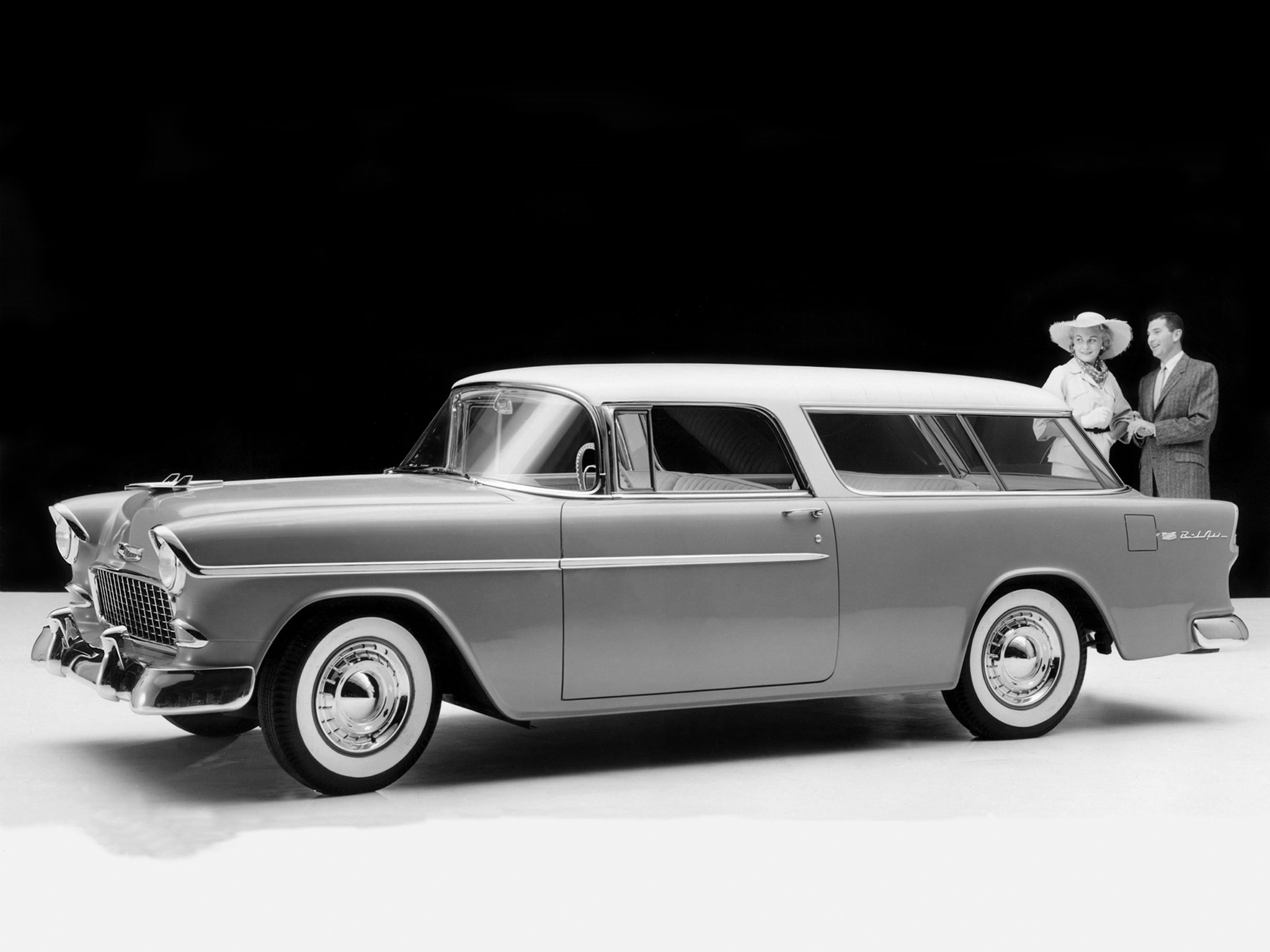 1955, Chevrolet, Bel, Air, Nomad, 2429 1064df, Stationwagon, Retro Wallpaper