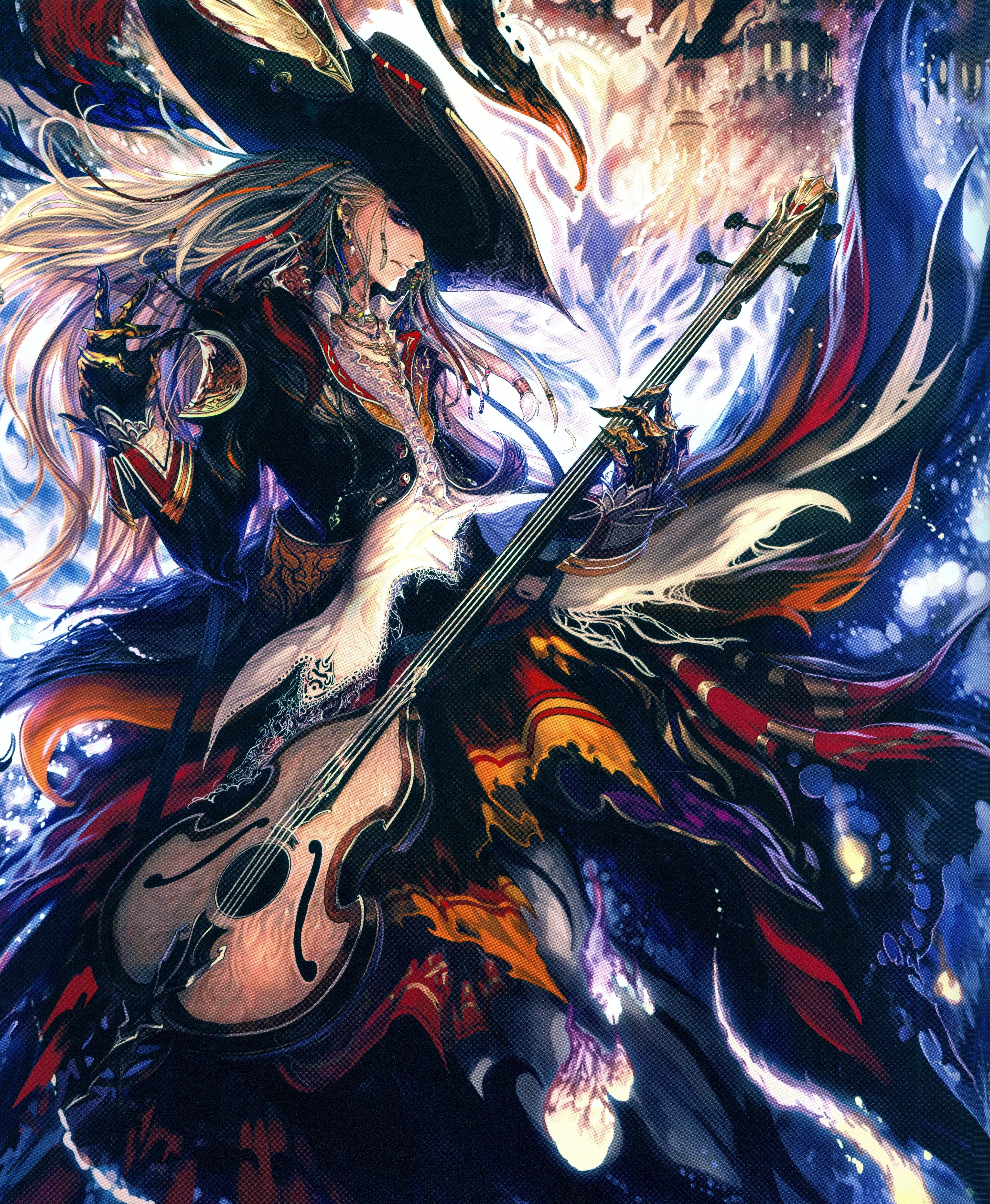 guitar, Rage, Of, Bahamut, Series, Game, Long, Hair, Boy, Fantasy Wallpaper