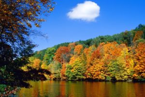 autumn, Fall, Rivers, Lakes, Reflection, Sky, Clouds, Landscapes