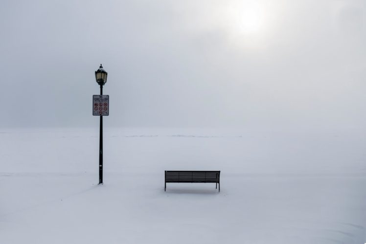 bench, Lamp, Winter, Ban, Frost, Snow, Mood, Bokeh HD Wallpaper Desktop Background
