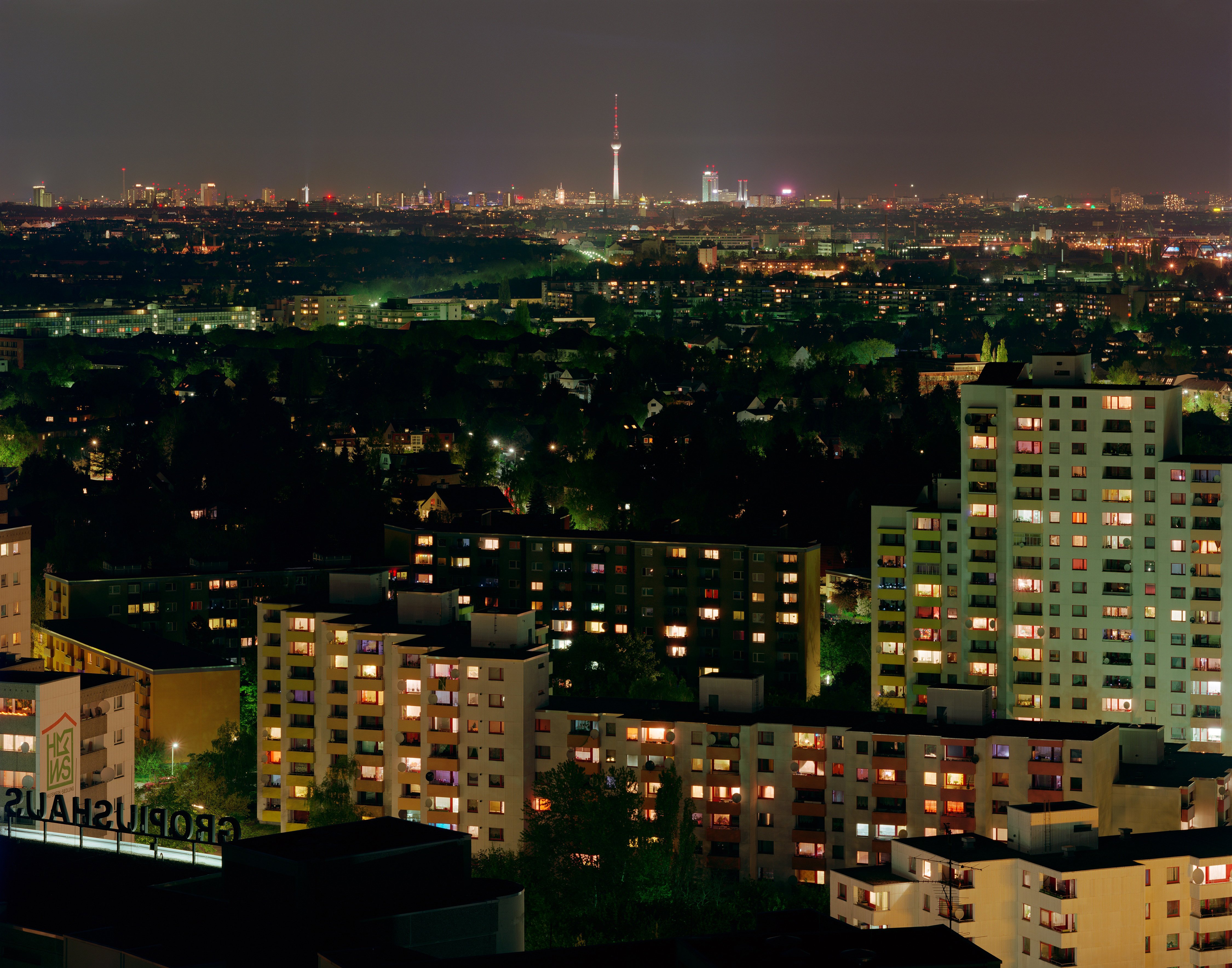 berlin, Germany, Houses, Night, From, Above, Cities Wallpaper