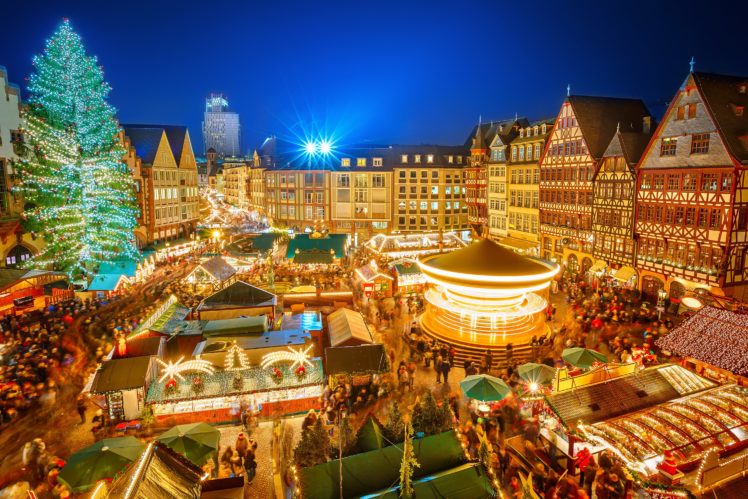 germany, Houses, Holidays, Christmas, Nuremberg, Christmas, Tree, Night, Cities, People, Crowd HD Wallpaper Desktop Background