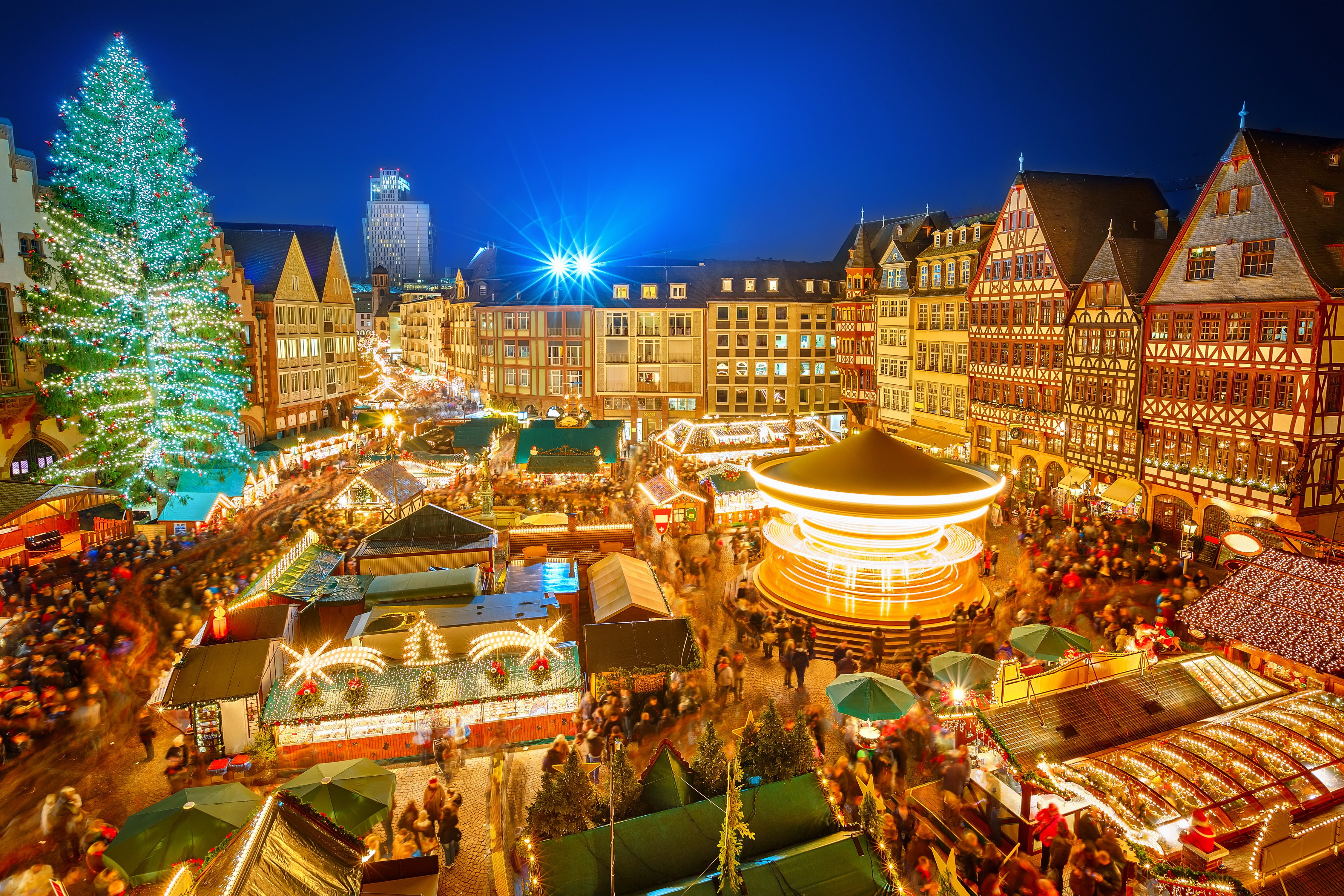 germany, Houses, Holidays, Christmas, Nuremberg, Christmas, Tree, Night, Cities, People, Crowd Wallpaper