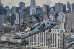 helicopter, Skyscraper, Sikorsky, Uh 60, Black, Hawk, Aviation, Cities, Miltary