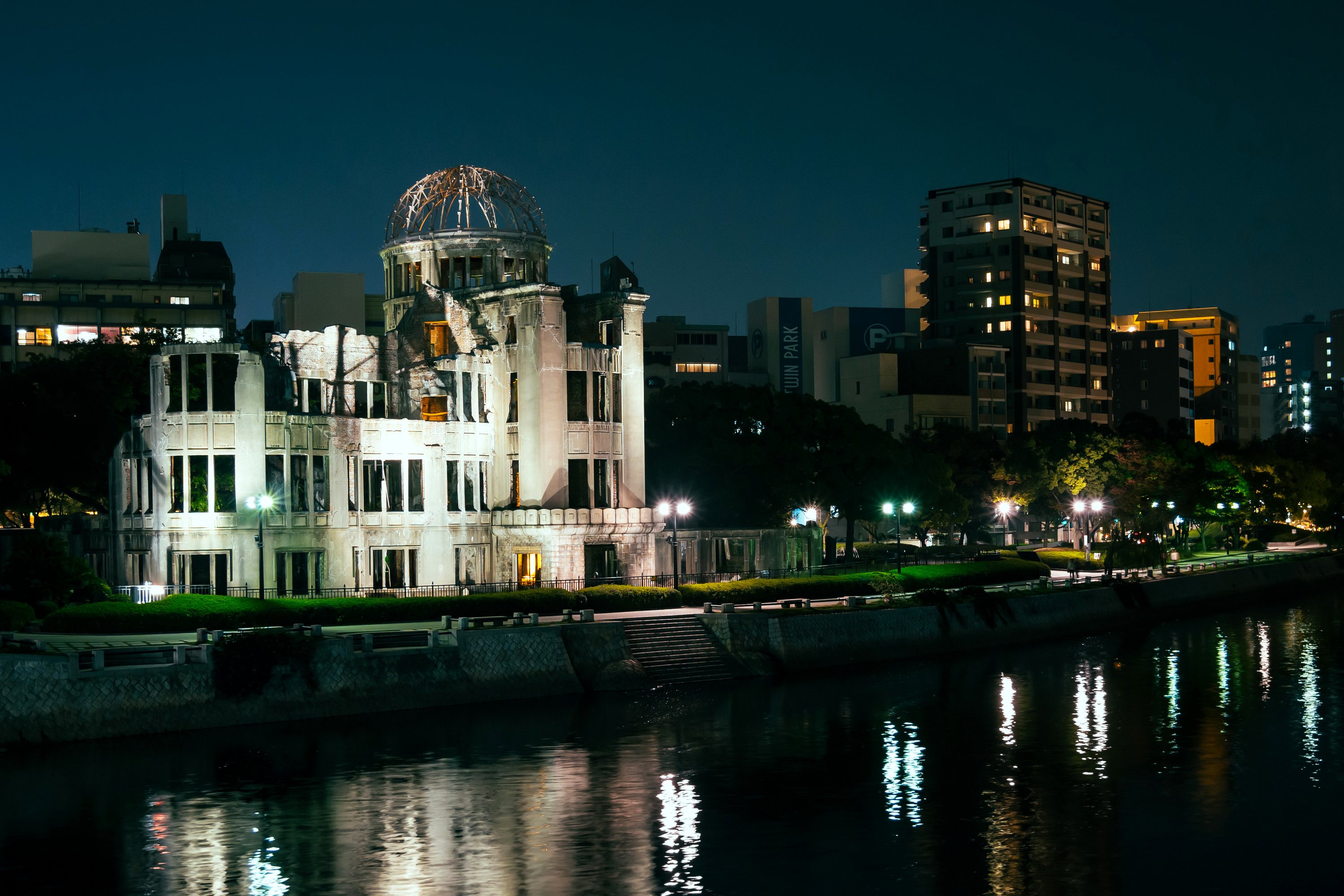 japan, House, River, Hiroshima, Peace, Memorial, Night, Cities, War, Ruins, Reflection Wallpaper
