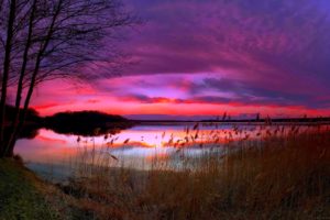 lake, Evening, Sunset, Nature, Reflection