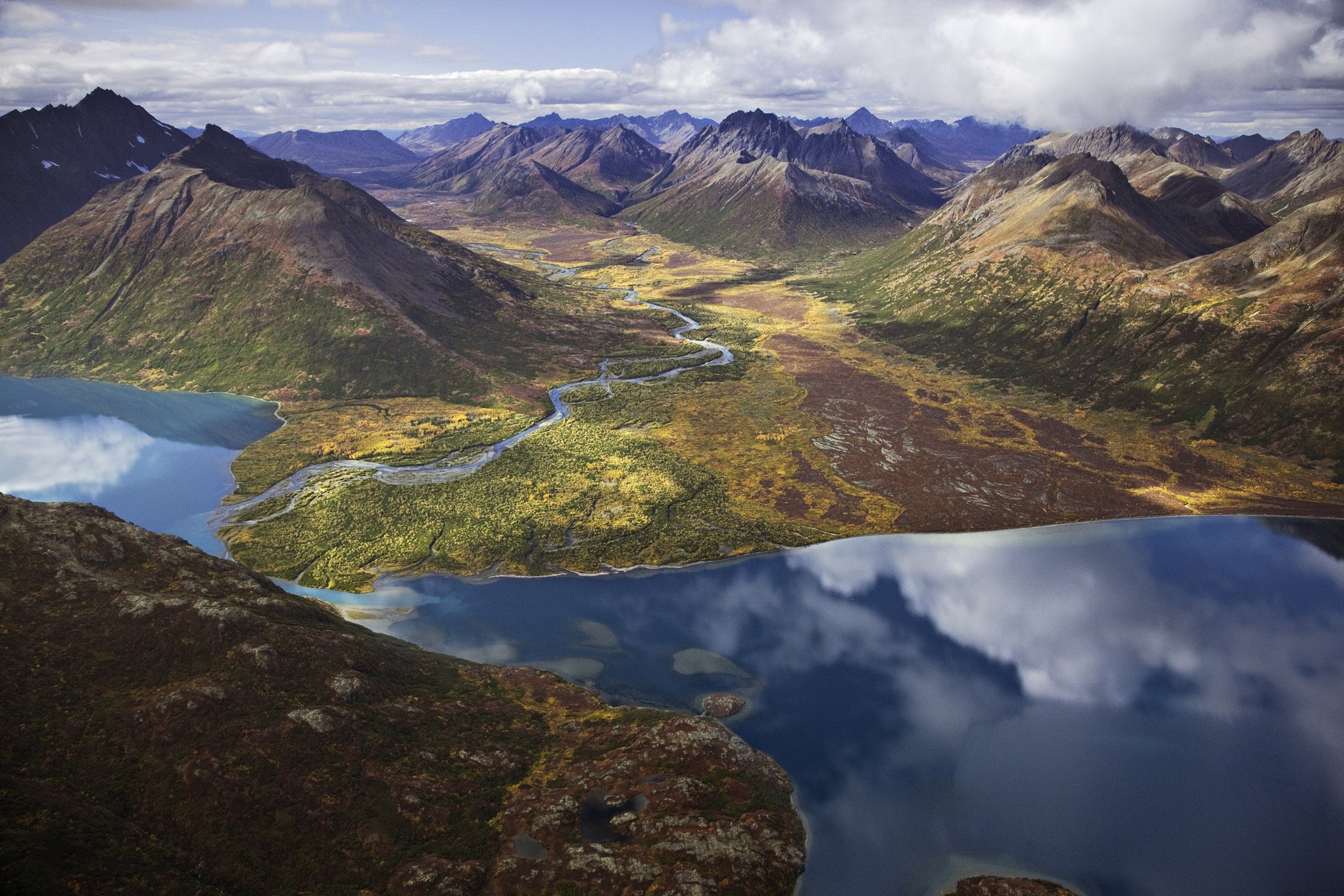 lake, Mountains, Reflection, Alaska, Bristol, Bay Wallpaper