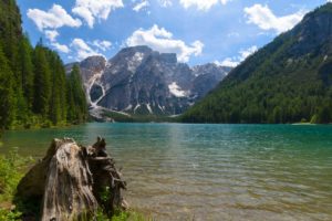 lake, Braies, Mountains, Forest, Landscape, Italy
