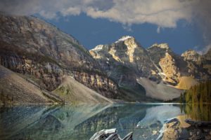 lake, Mountains, Trees, Landscape, Lake, Moraine, Canada, Alberta, Banff, National, Park, Reflection