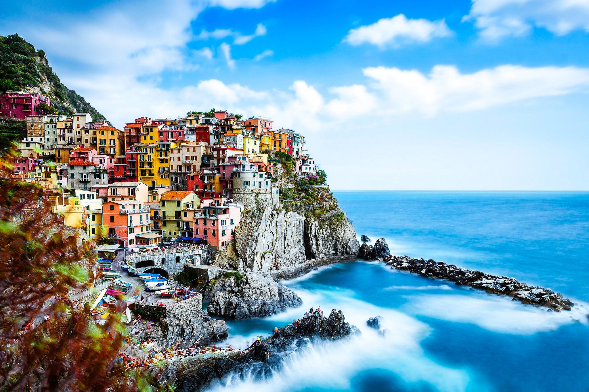 manarola, Cinque, Terre, Italy, Manarola, Cinque, Terre, Italy, Ligurian, Sea, Rocks, Landscape, Sea, Building, Coast Wallpaper