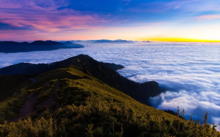 mountain, Forest, Mist, Morning, Sunrise, Clouds, Night, Sunset, Landscape, Nature HD Wallpaper Desktop Background