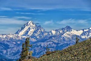 mount, Stuart, Washington, Mountains, Slope, Trees, Peaks