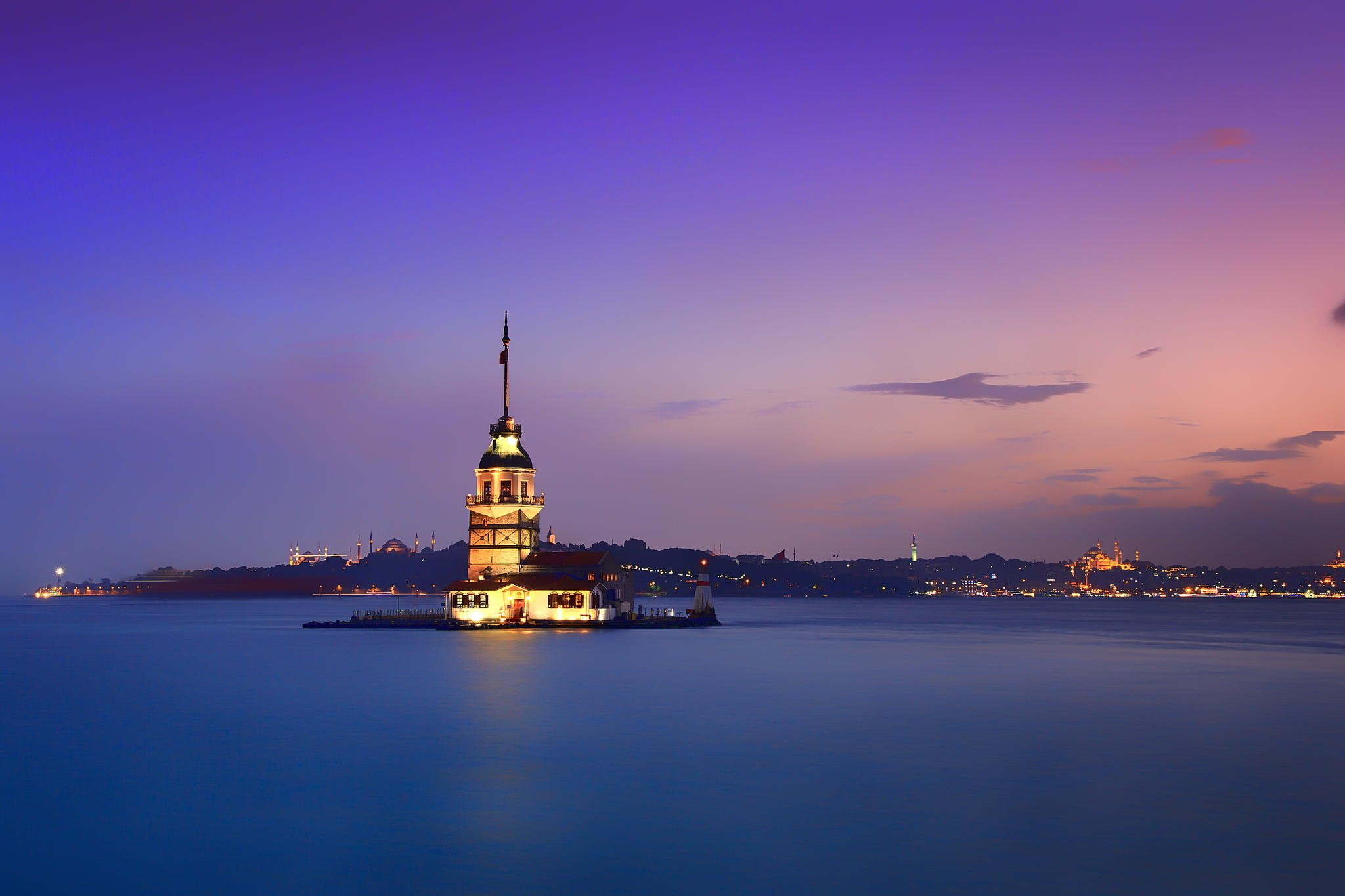 sultanahmet, City, Istanbul, Sunrise, Sea, Island, Building, Maidenand039s, Tower, Shore, Coast, Lighthouse Wallpaper