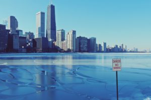 winter, Chicago, Ice, Illinois, A, City, Lake, Frozen