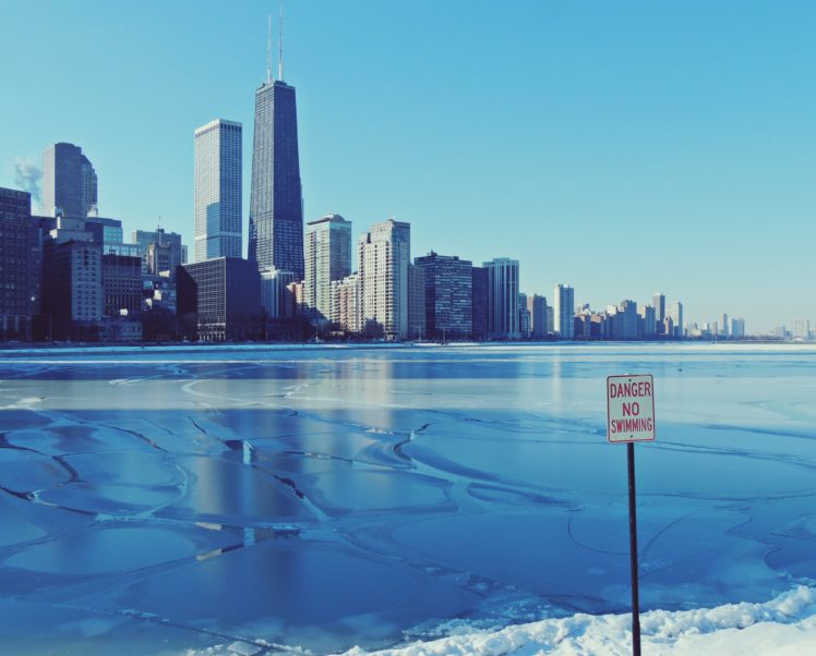winter, Chicago, Ice, Illinois, A, City, Lake, Frozen HD Wallpaper Desktop Background