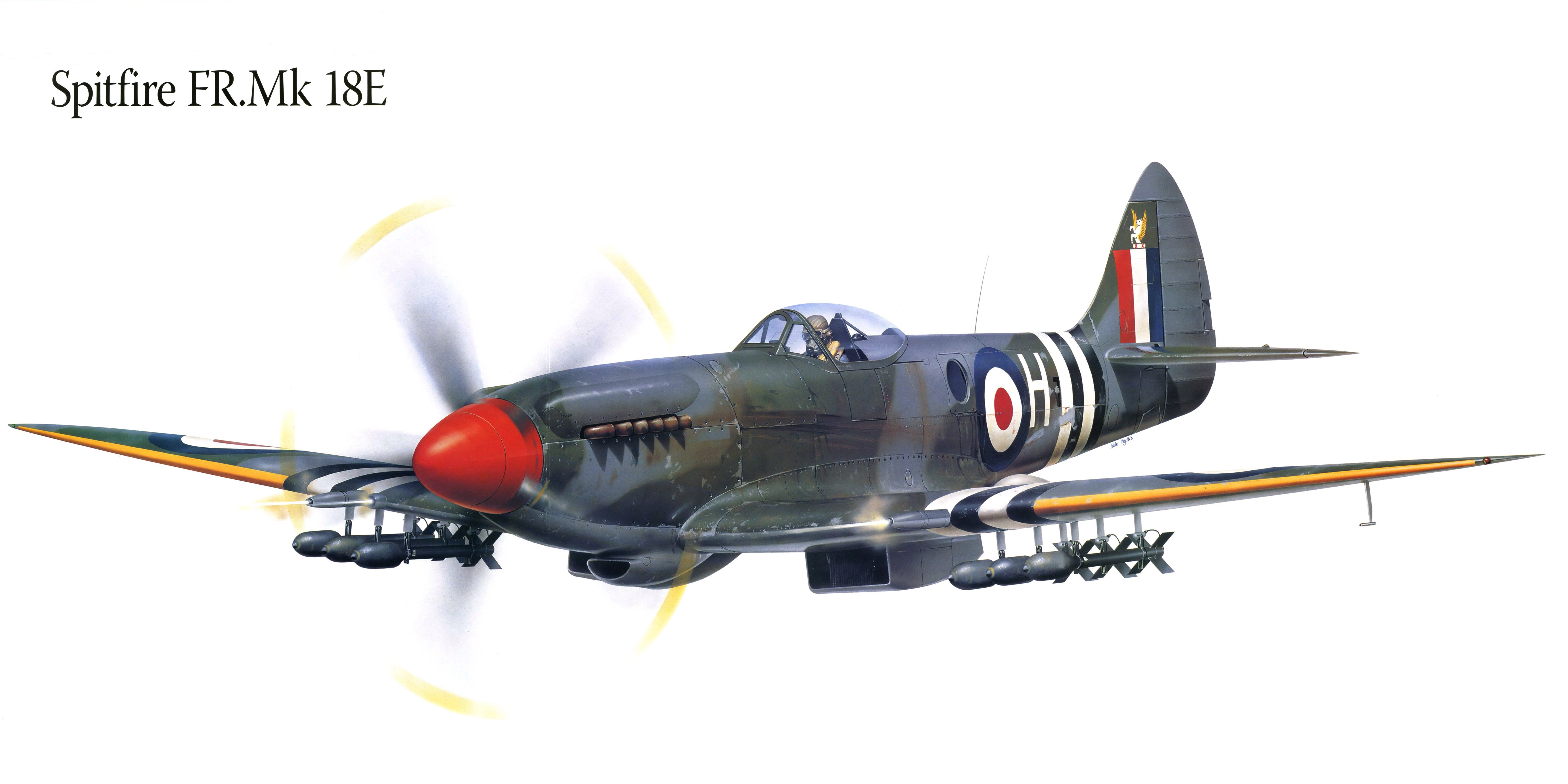 airplane, Painting, Art, Spitfire, Fr, Mk, 18e, Usefilename, Military Wallpaper