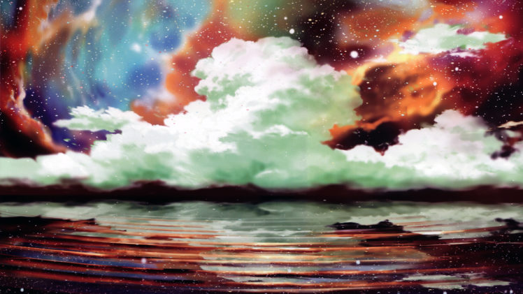 clouds, Landscapes, Artwork, Fantasy, Sky, Clouds, Ocean, Sea, Reflection HD Wallpaper Desktop Background