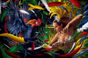artwork, Art, Birds, Parrot, Women, Females, Girls, Cleavage, Feathers, Color