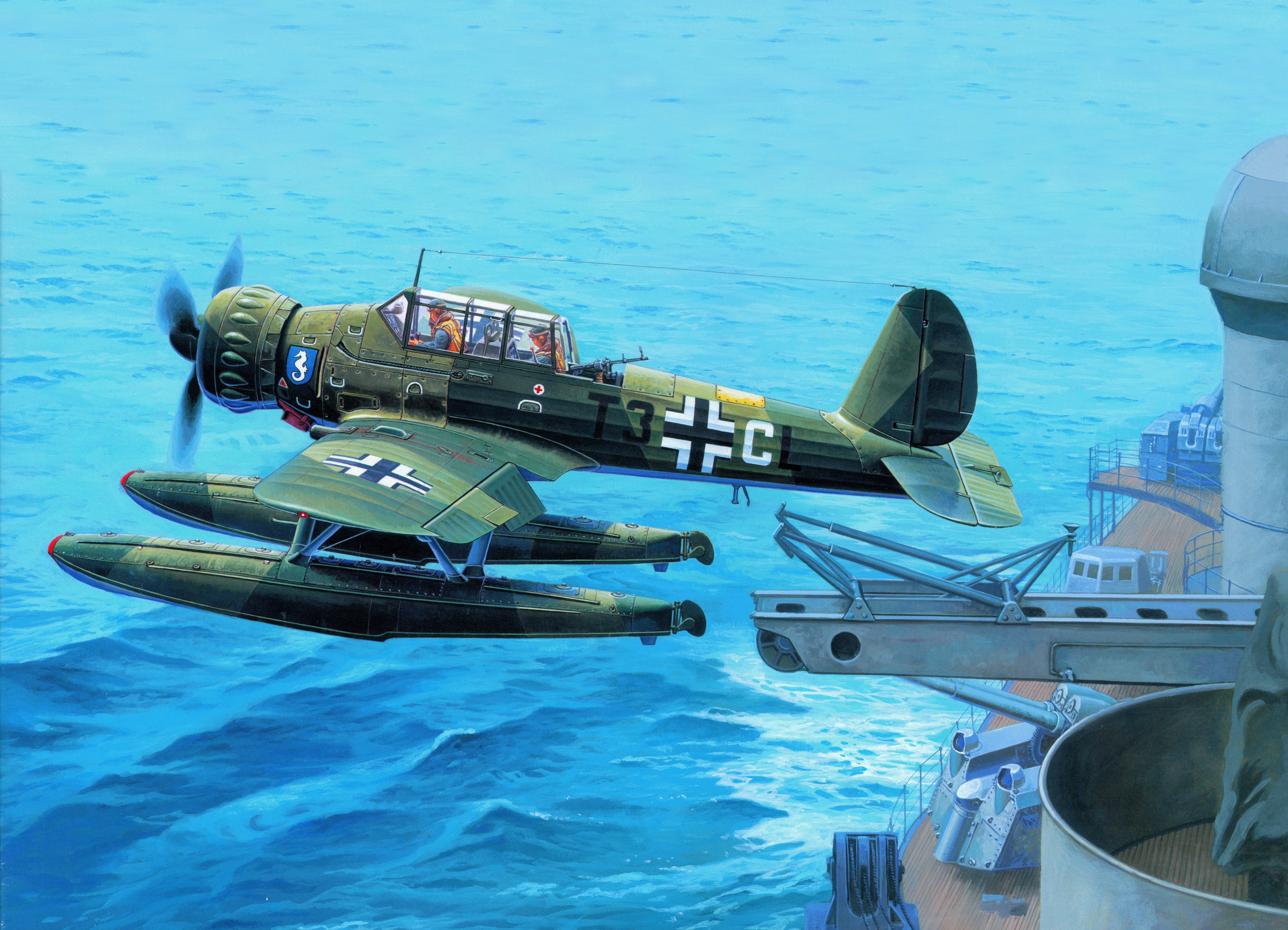 arado, Ar196, Military, War, Art, Painting, Airplane, Aircraft, Weapon, Fighter Wallpaper