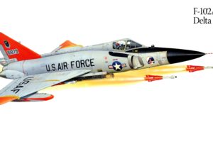 f 102a 75 co, Delta, Dagger, Military, War, Art, Painting, Airplane, Aircraft, Weapon, Fighter