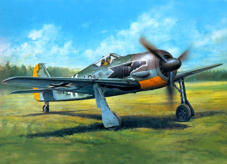 focke, Wulf, Fw190a3, Military, War, Art, Painting, Airplane, Aircraft, Weapon, Fighter HD Wallpaper Desktop Background