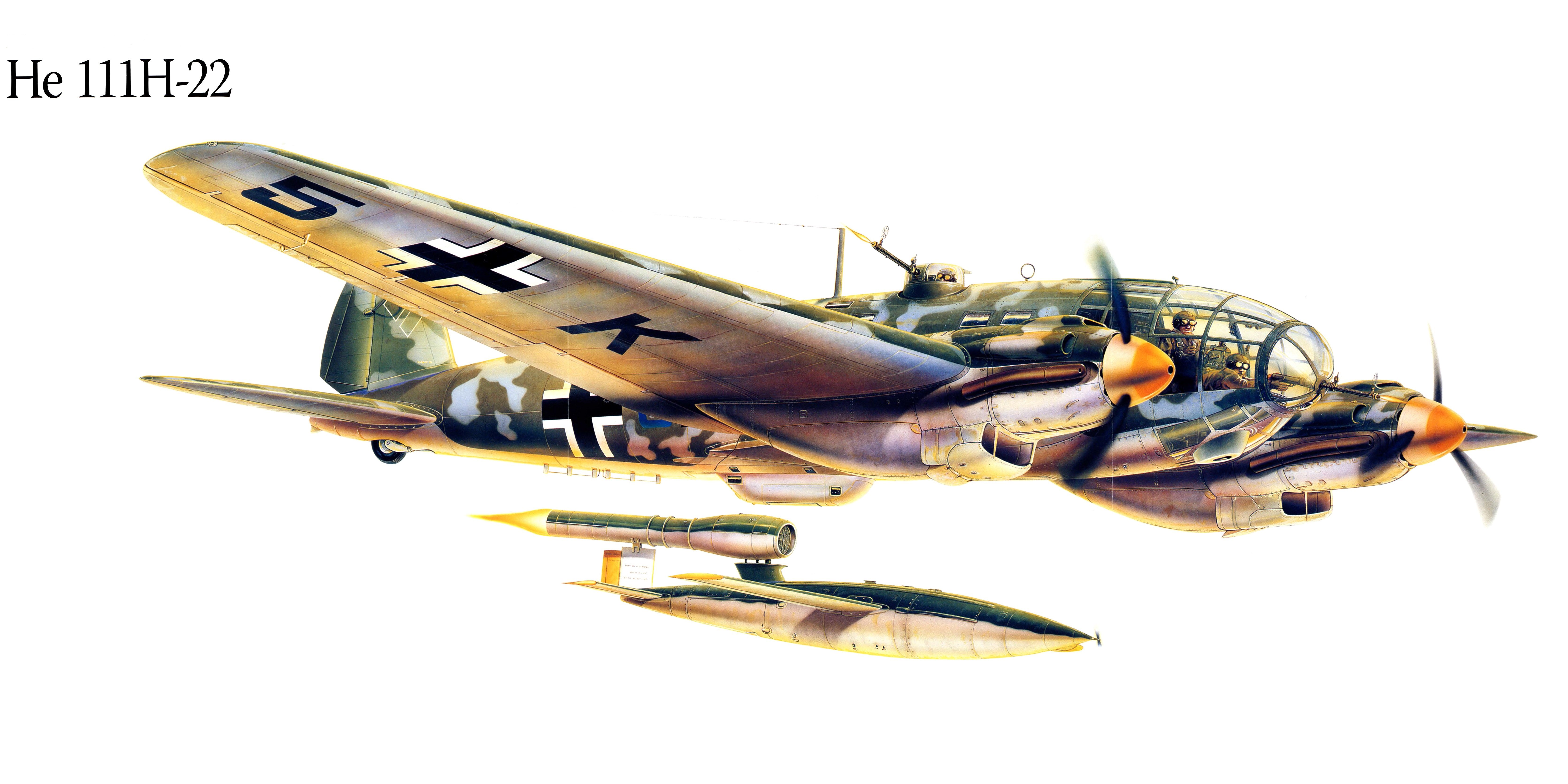 he 111, H 22, Military, War, Art, Painting, Airplane, Aircraft, Weapon, Fighter Wallpaper
