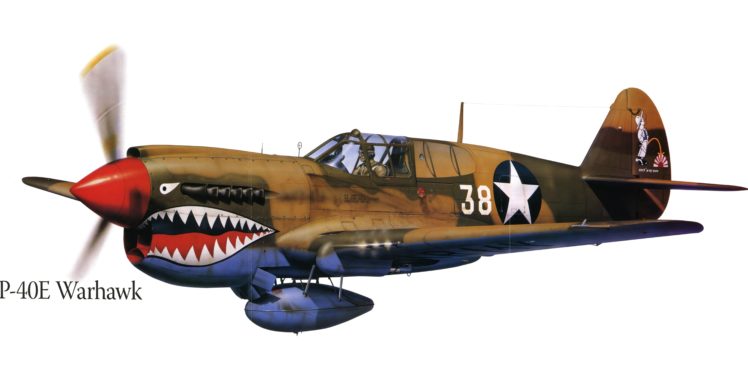 p 40e, Warhawk, Military, War, Art, Painting, Airplane, Aircraft, Weapon, Fighter HD Wallpaper Desktop Background