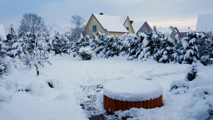 winter, Houses, Lithuania, Ttic24, Yard HD Wallpaper Desktop Background