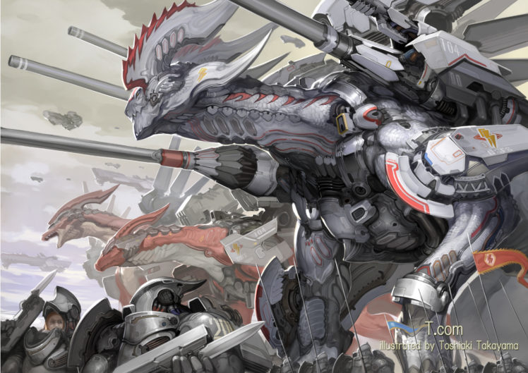 armor, Dragon, Mecha, Original, Takayama, Toshiaki, Weapon HD Wallpaper Desktop Background
