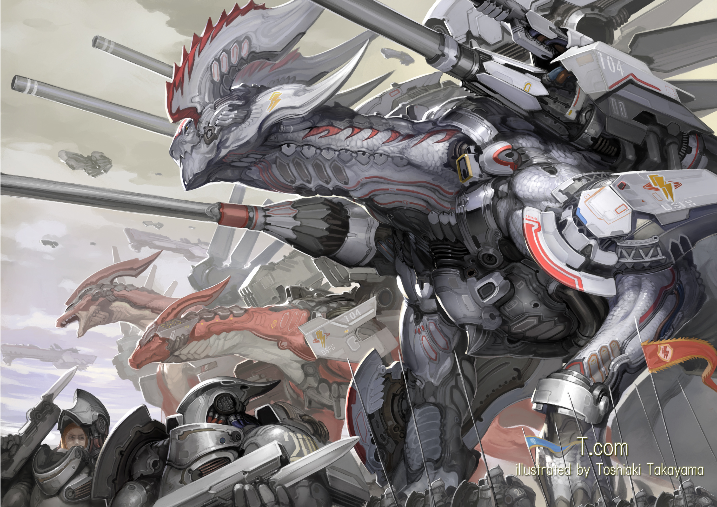 armor, Dragon, Mecha, Original, Takayama, Toshiaki, Weapon Wallpaper