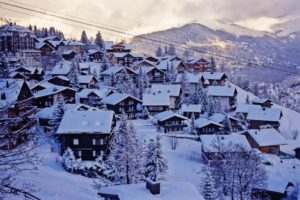 mountains, Landscapes, Snow, Trees, Houses, Europe, Switzerland