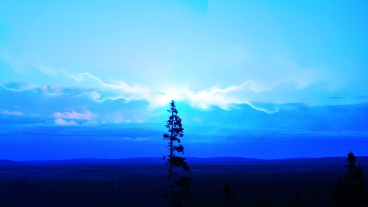 blue, Landscapes, Cold, Finland, Lapland HD Wallpaper Desktop Background