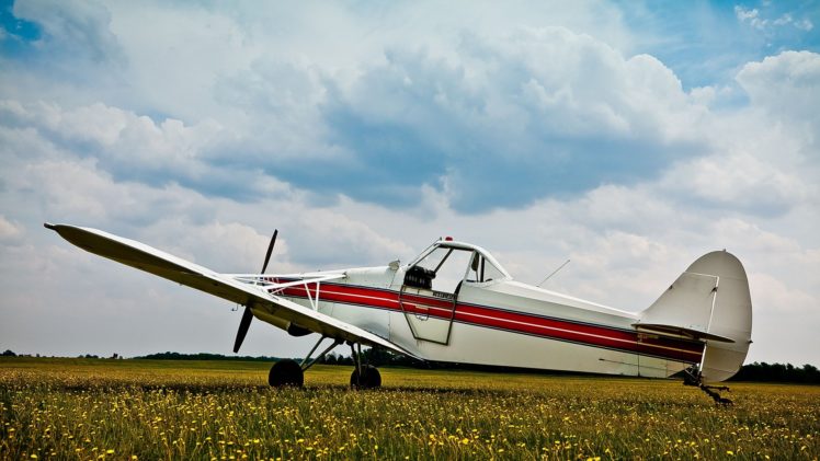 clouds, Aircraft, Grass, Aviation, Tow, Plane HD Wallpaper Desktop Background
