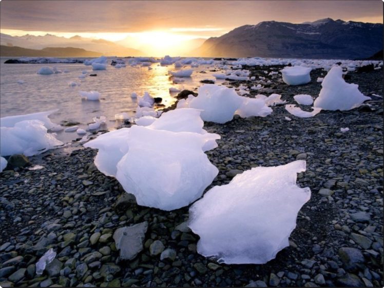 glacial, Icebergs, Icy, Bay, Alaska HD Wallpaper Desktop Background